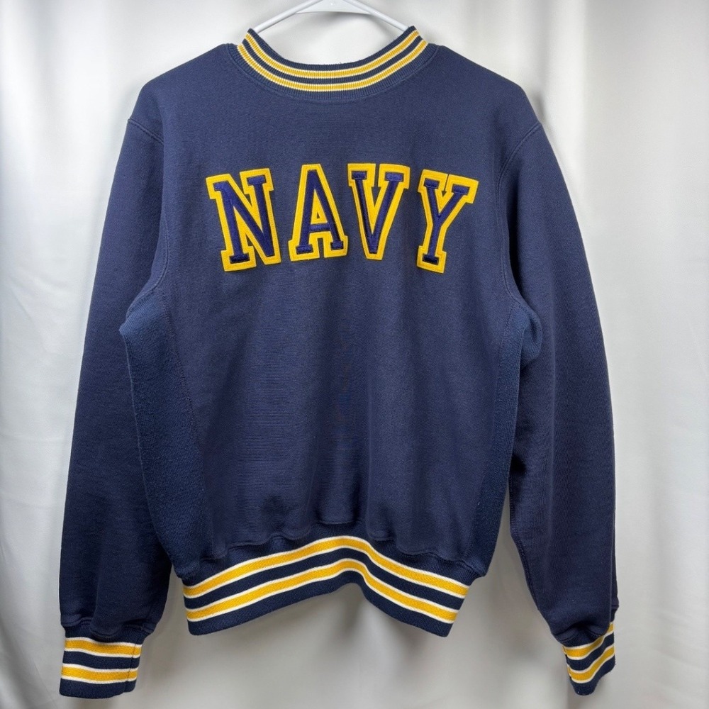 Mt Spokane Knitting Mills Navy Crewneck Men's Medium Athletic Academy Pullover